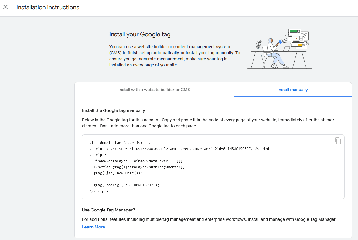 Google Analytics tag instructions
