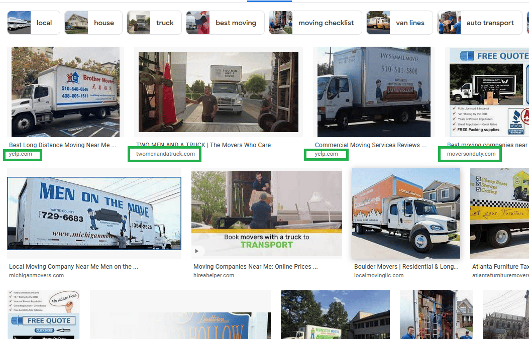 Image SEO marketing for Movers