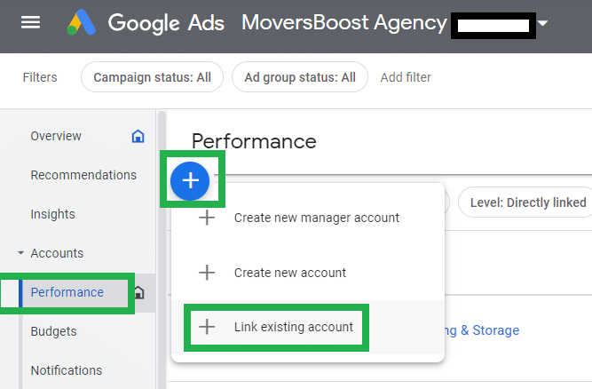 How to Link a Google Ads Account for Movers