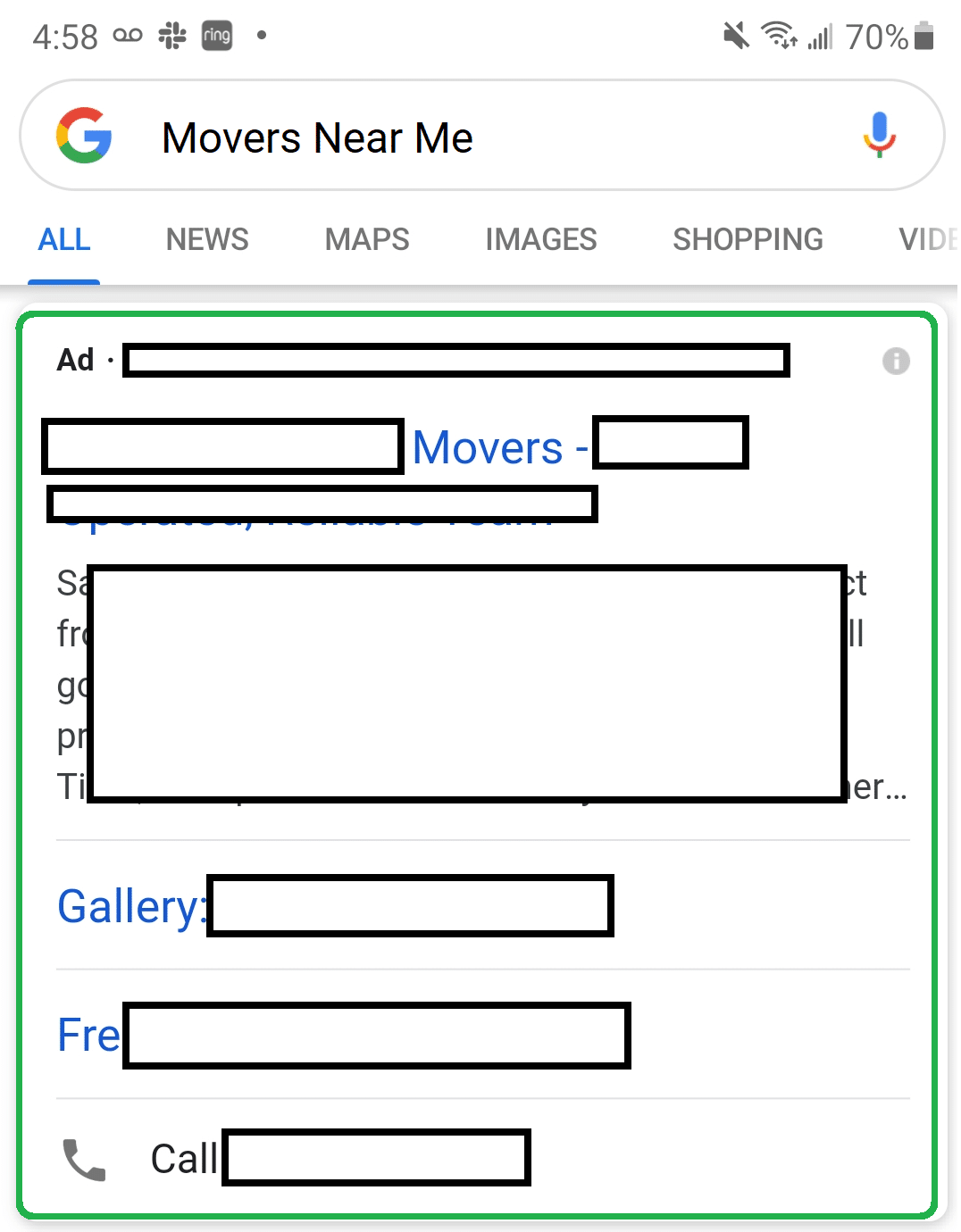 Google Click to Call Ads for Movers