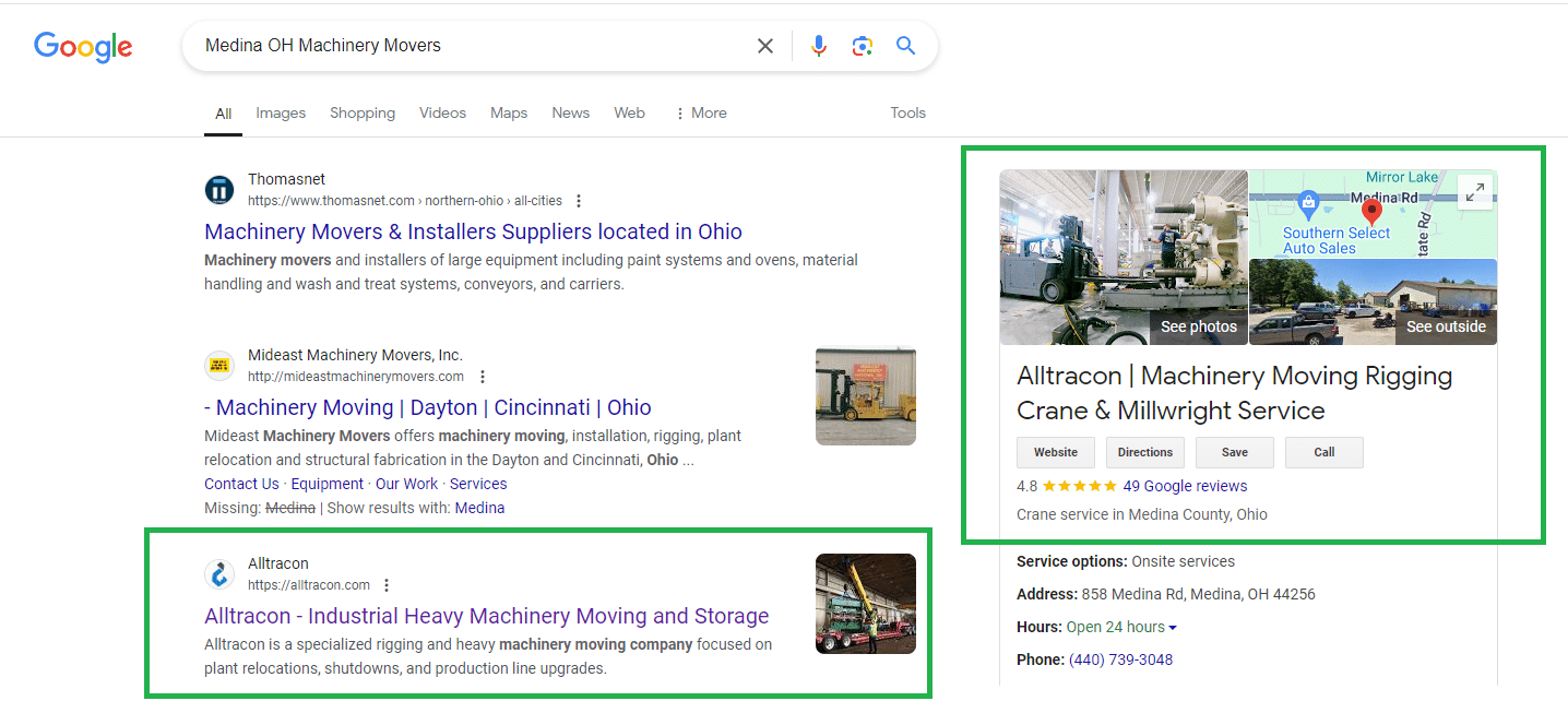 Rankings in Google